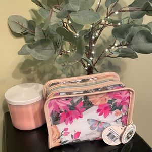 Spartina 449 Clear Travel Bottles Case Kit NWT